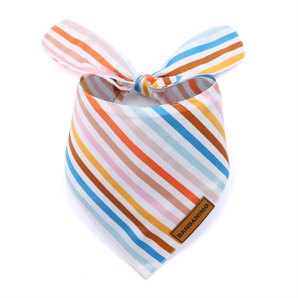 Bandana pour chien à rayures multicolores