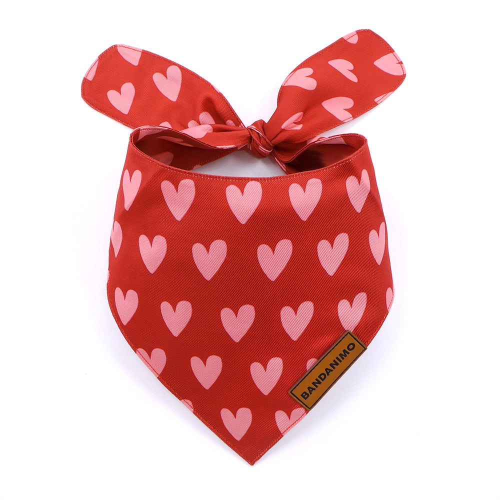 Bandana pour chien Cœurs Rouge