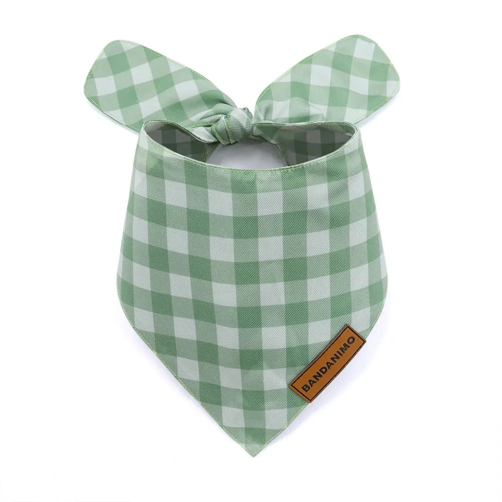 Bandana pour chien Plaid Vert