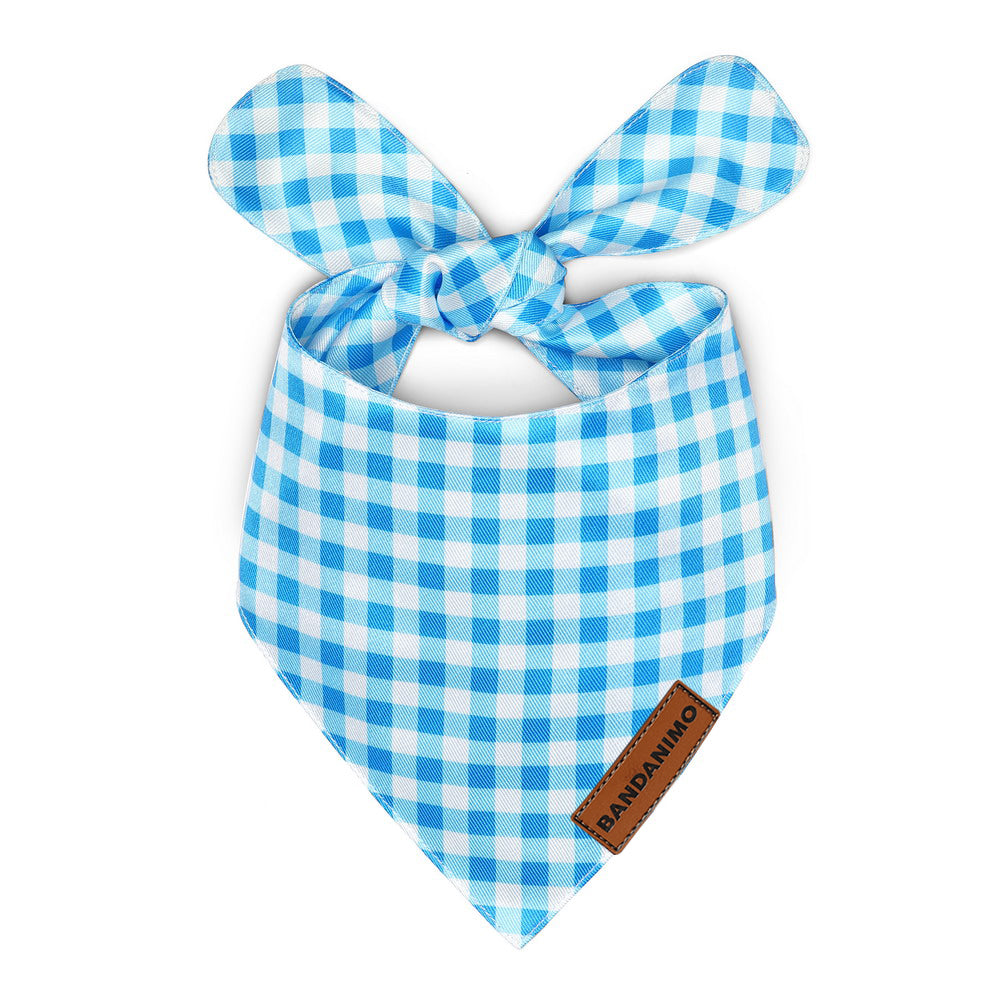 bandana pour chien plaid bleu 